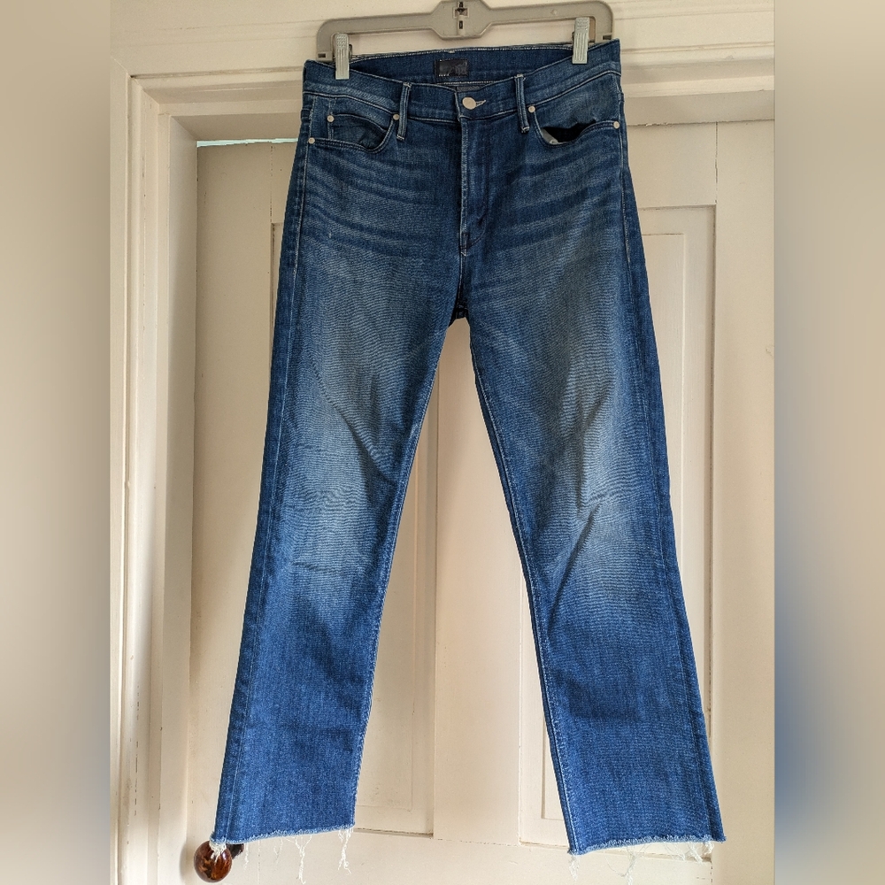 Mother Denim Jeans- Mid Rise Dazzler Crop Fray- 29